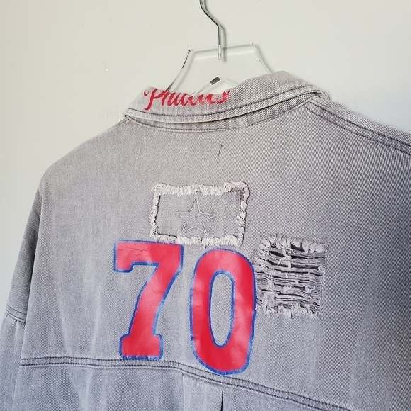 Bailey Falter Philadelphia Phillies #70 MLB Team Olivia Shacket Shirt Jacket - Picture 6 of 9